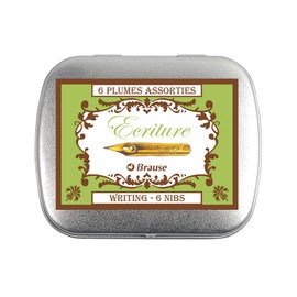 Brause 21002B - Set of 6 Metal Drawing Nibs Ideal for Calligraphy (Contents: 2 x Cito-Fine + 2 x Rose + 2 x Steno) 1 Set