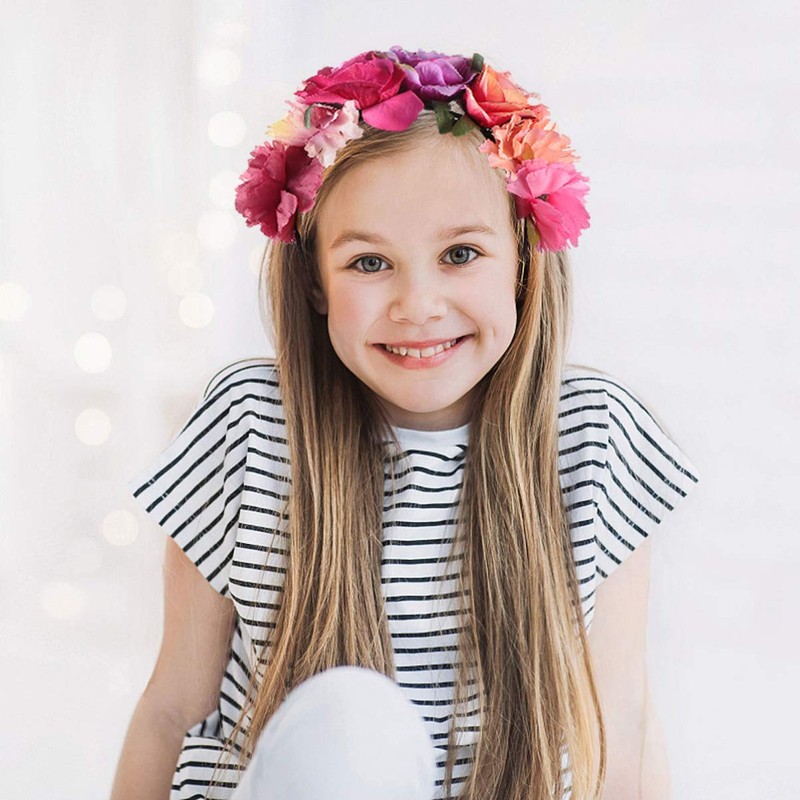 minkissy Mexican Headband Halloween Party Wreath Crown Headpiece Rose Garland