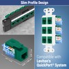 Everest 45° Angled RJ45 Cat5e Keystone Jacks 50-Pack in Green