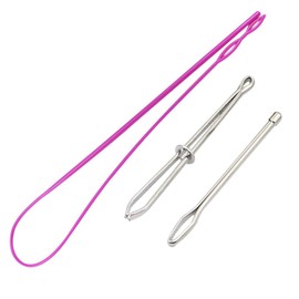HUAZON Thread Threader, Handicraft, Rubber Threader, Wide Threader, Sewing Set, For Adults, Plastic & Stainless Steel, 3 Pieces, DIY Handmade Sewing Tool