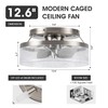 Vaczon Low Profile Nickel Caged Ceiling Fan with Light and
