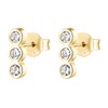 PAVOI 14K Yellow Gold Plated 925 Sterling Silver Post Triple