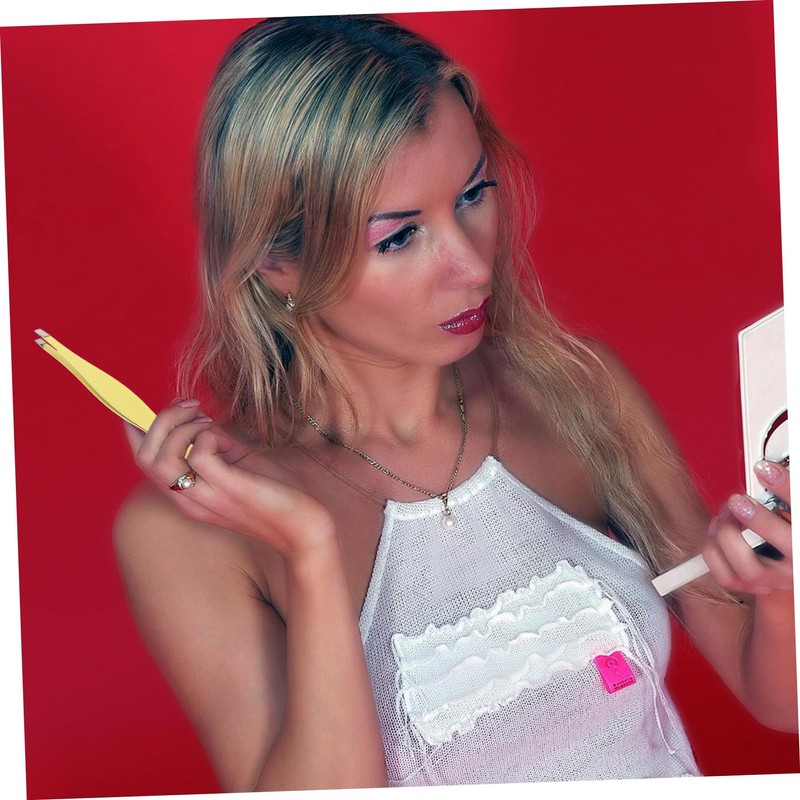 WOONEKY 4pcs Stainless Steel Eyebrow Tweezers Set Pointed Grooming Kit