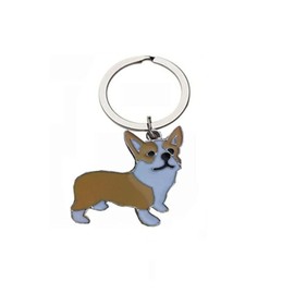 tenghong2021 Corgi Keychain Dog Zipper Cute Pendant Clip On Charm Animal Jewelry Gift Pet Lover Welsh Keyring Unisex -Big Corgi(Yellow)