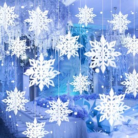 HAKUKU Decoración de Copos de Nieve Adornos Colgantes del árbol de Navidad Copo de Nieve 3D Navidad, Fiesta de Cumpleaños, Decoraciones de Invierno de Año Nuevo