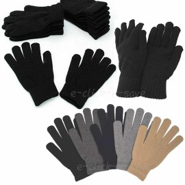 Magic 6 Pair Men Women Thermal Warm Magic Winter Gloves Knit Elastic Cuff For Cold Day