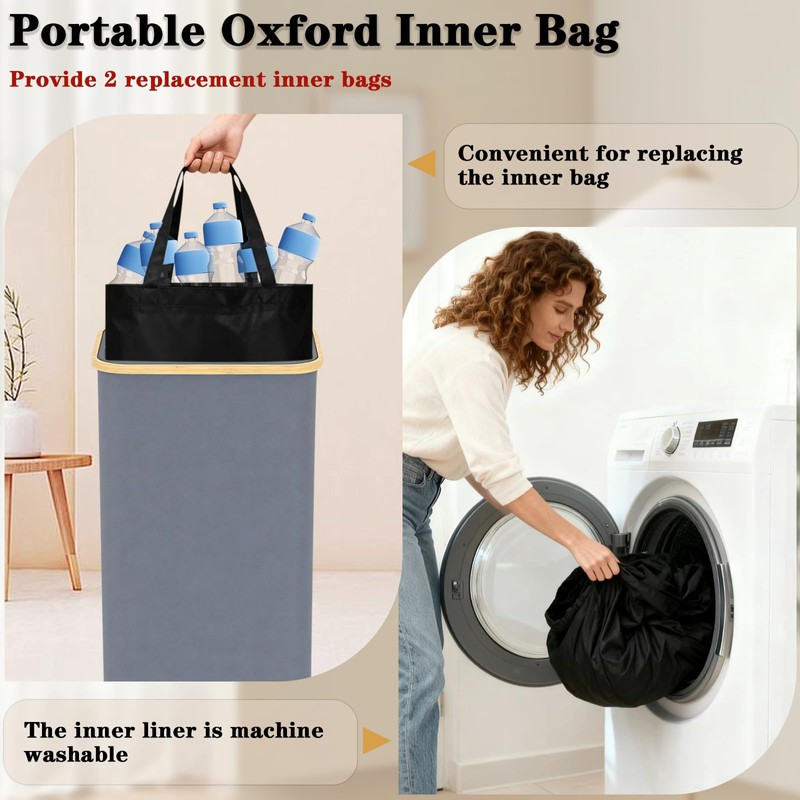 Hordolry Recycling Bin for Kitchen 26 Gallon, 100L Large Recycle