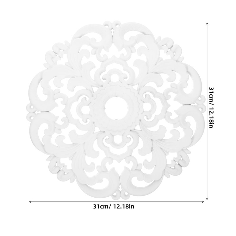 Homoyoyo Ceiling White PU Round Ceiling Cover Lighting Ceiling Ring