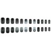 Black Press on Nails Medium Length Coffin Shape Fake Nails Starlit Sky Stick on Nails with Star Moon Design Glossy Shiny Glue on Nails Artificial Acrylic False Nails Kit Press on Nails for Women 24Pcs