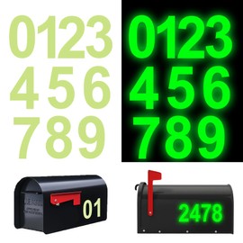 30 Numbers, Glow-in-dark Mailbox Number Stickers Pack, 2.4", Waterproof Number for Signs, Door, Cars, Trucks, Home, Business, Address Number