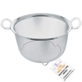 U.S. Kitchen Supply Stainless Steel Colander Strainer Basket - 3-Quart Colander with Resting Feet & Handles - Wide Rim Sieve, Stainless Steel Strainers and Colanders for Kitchen