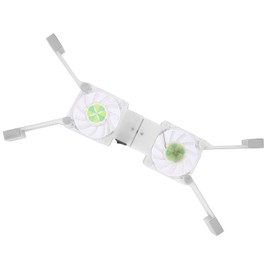 Laptop Cooler, 2500 RPM,28 Cfm Large Air Volume, 23 Db Low Noise,Folding Double Fans Laptop Cooling Pad, LED Blue Light Notebook Computer Cooler (White)