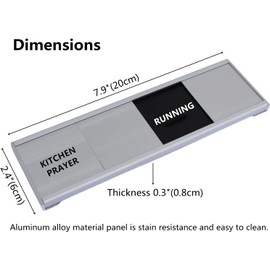 Dishwasher dirty/clean indicator with running and empty kitchen prayer signs,Heavy duty solid aluminum slide adjustable dishwashers friendly tips signs (silver grey)