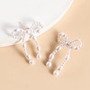Fuqimanman2020 Retro Pearl Bow Earrings for Women Sweet Bow Knot