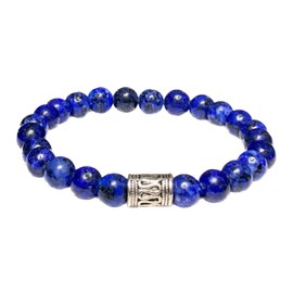 Pulsera para Hombre Lapizlázuli - Pulsera para Hombre de Piedras Naturales - Accesorio para Hombre - Regalo para Hombre, Pareja, Papá - Pulsera Artesanal - Accesorio Elegante y Varonil - 8 mm - Pulsera Atemporal Versátil - Pulsera de Protección - Accesor