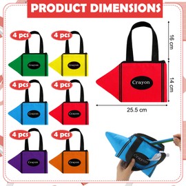 Bulyoou 24 Pcs Back to School Gift Bags Crayon Goodie Bags Teacher Gift Preschool Kindergarten Goodie Bag Classroom Party Favors for First Day of School Classroom Birthday Teacher Party Decoration