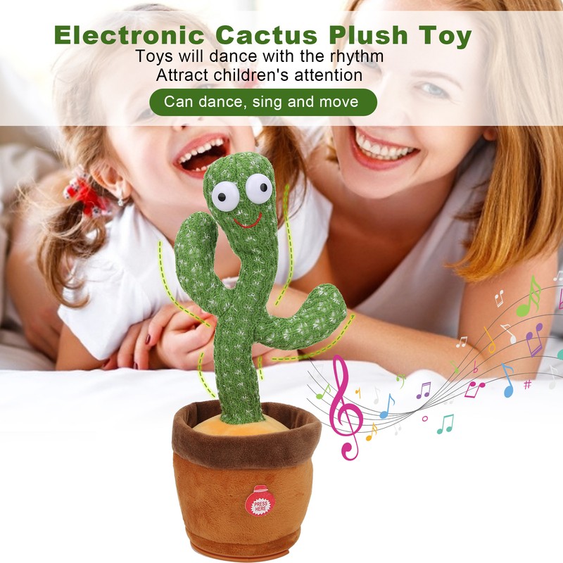 Electronic Cactus Plush Toys Singing Dancing Cactus Educational Children Kids