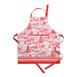 Maison d' Hermine Winter Jouy 100% Cotton 1 Piece Kitchen Apron with an Adjustable Neck & Hidden Centre Pocket with Long Ties for Women | Men | Chef | Thanksgiving/Christmas 70 cm x 85 cm