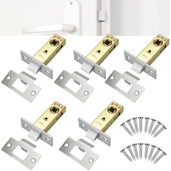 ZACUDA 5 Pcs Tubular Latch Tubular Mortice Latch 45 mm