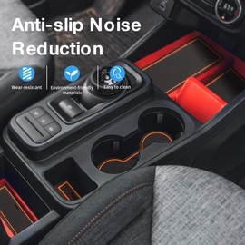Auovo - Inserto para portavasos compatible con Ford Maverick 2022, 2023, 2024, accesorios para consola central, revestimientos antipolvo, revestimientos para bolsillo para puerta, 19 piezas (ribete