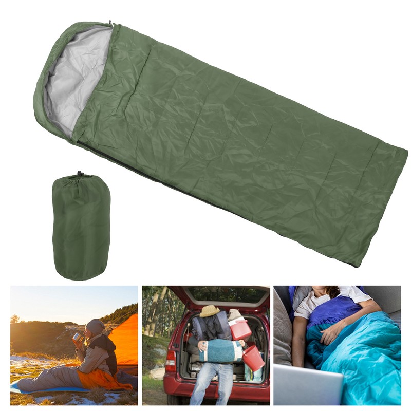 Adult Outdoor Envelope Sleeping Bag with Hood Waterproof for Camping