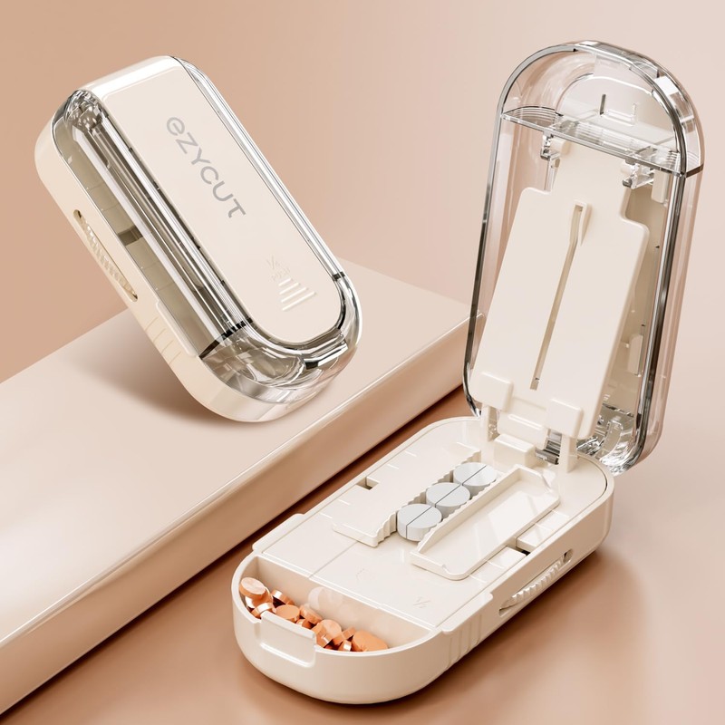 Multi-Pill Cutter with Replaceable Blades & Safety Guard – Precision