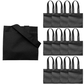 Fun Express 6" x 6" Mini Nonwoven Black Tote Bags - 12 Pieces