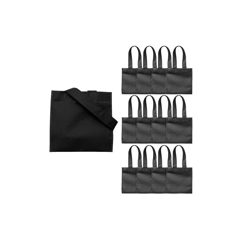 Fun Express 6" x 6" Mini Nonwoven Black Tote Bags
