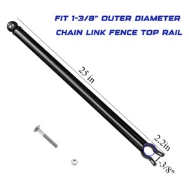 ICITYWALL 9 Pack Chain Link Fence Extension, 25" Fence Extension Height, Galvanized Post Extender for Dogs (1-3/8",Black)