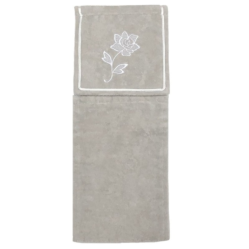 Senko Lacy Rose Paper Holder Cover, Gray, Rose, Embroidery, Elegant,