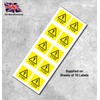 110V Warning Flash Labels - 19mm x 19mm Permanent Synthetic