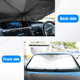 Parasoles plegables para ventana de auto, parasol tipo paraguas para parabrisas, cubierta de parabrisas, visera solar apta para camionetas, SUV, etc. (extremo cerrado)
