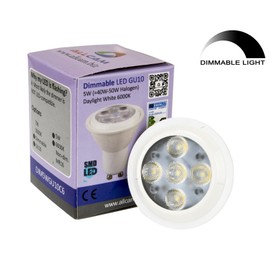 Allcam 5W Dimmable LED GU10 Bulb Warm White 3000K 40-50W Equivalent 48mm Height. Perfect as LED Spotlight or Downlights Pack of 12