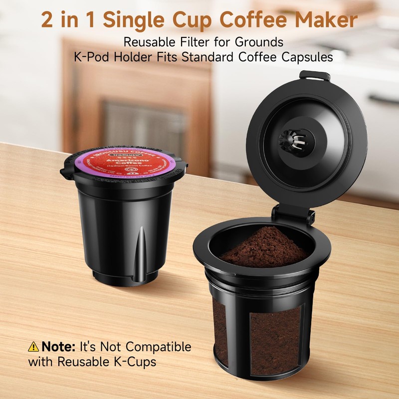 Horavie Small Single Serve Coffee Maker, Fast Brew One Cup