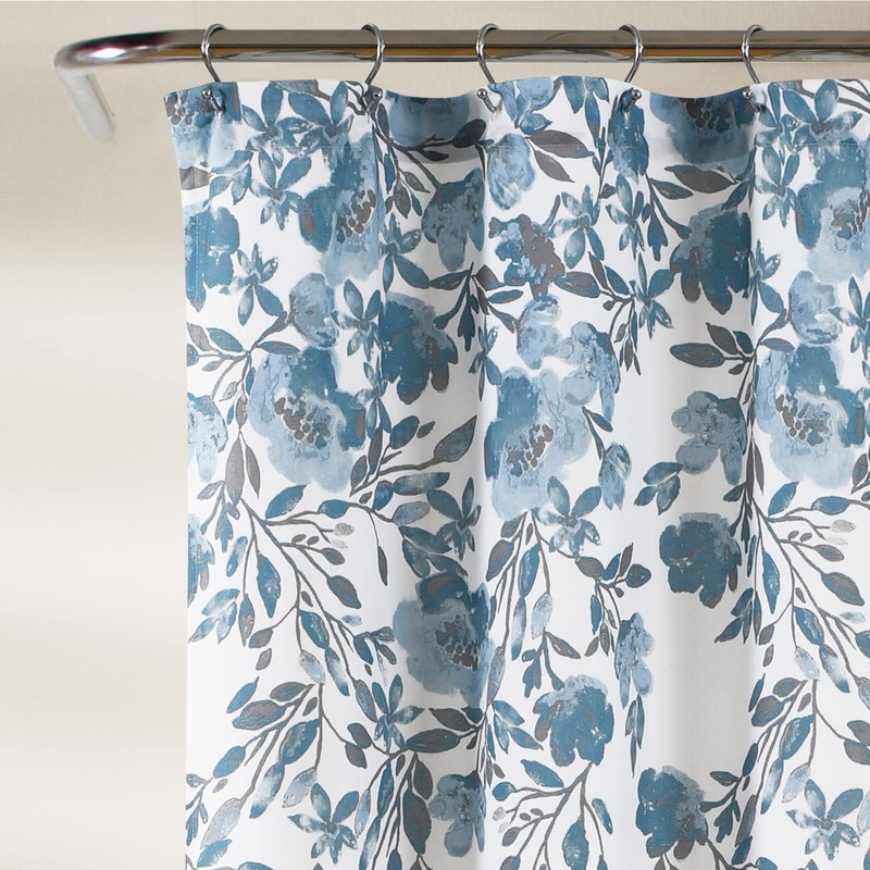 Lush Decor Tanisha Shower Curtain, 72" x 72", Blue &