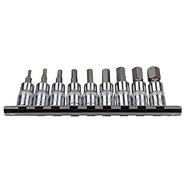 US PRO 3385 9pc 3/8" dr SAE/Imperial Hex, Allen Bit Socket Rail, Silver