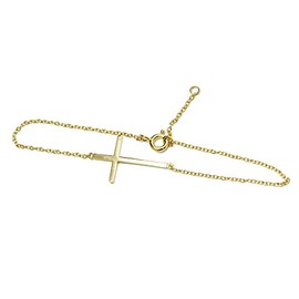 apop nyc Goldtone 925 Silver Horizontal Cross Bracelet 7 inch [Jewelry]