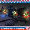 Woanger 4 Pcs Solar Flowers Cemetery Grave Decorations Outdoor LED