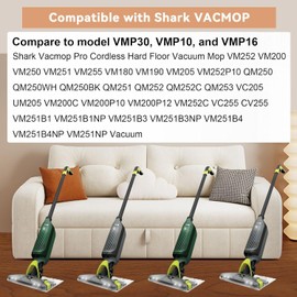 For Shark Vacuum Mop Replacement Pads, 5 Reusable & 5 Disposable vac mop Pads Refills, Compatible with Shark Vacuum Mop VM252, VM250, VM200 and More（10 Packs）