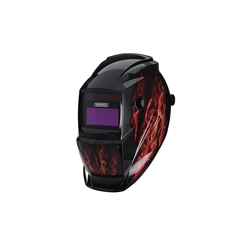 Draper 02513 Auto-Darkening Welding Helmet, Red Flames