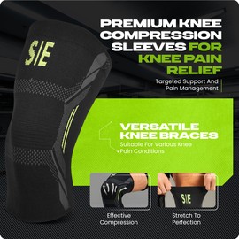 Special Essentials Knee Brace 2-Pack - Men & Women Compression Sleeve for Knee Pain, Arthritis, ACL, Meniscus Support