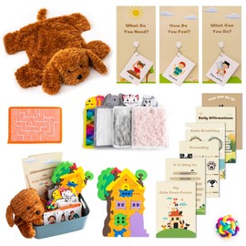ODOXIA Calm Down Corner | Classroom and Special Education | Pets Themed Sensory Calming Corner Kit with Plush Lap Animal, Sensory mats, Posters, Solutions Wall, Sensory Toys, Fidget Tools for Kids