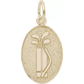 Rembrandt Gold-Plated Sterling Silver Golf Clubs Oval Charm by Rembrandt