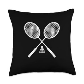 Badminton Graphic Badminton Player Shuttlecock Sports Smash Throw Pillow