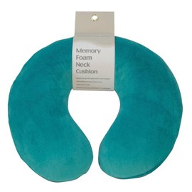 Motionperformance Essentials Super Velour Luxury Memory Foam Comfort Neck Support Cushion (Travelling, Car, Plane, TV, Reading) (Teal Green.)