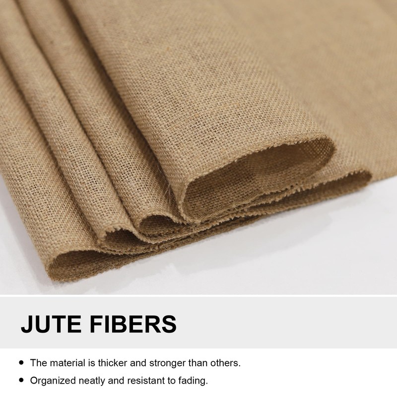 6 Pack Burlap Table Runners 12x72 Inch - Natural Jute