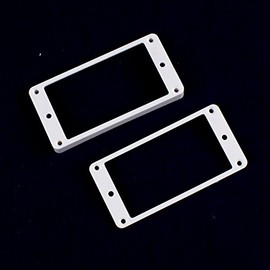 Set of 2 Humbucker Pickup Mounting Rings for bridge and neck pckups,Flat bottom,White