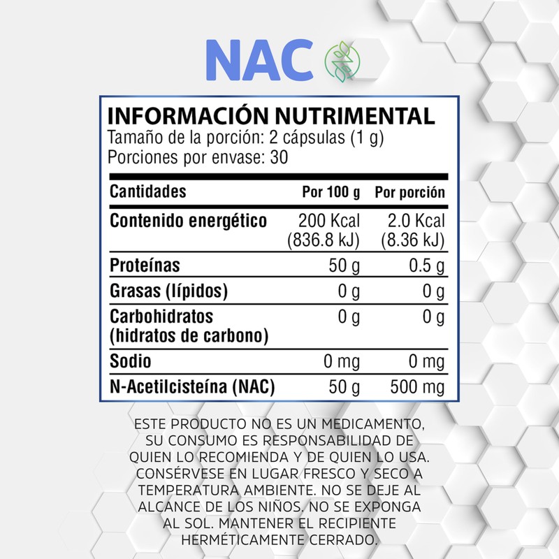Nowek | NAC (N-Acetilcisteína) 500 mg | 60 Cápsulas |
