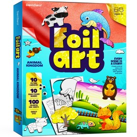 Foil Art Kit for Kids - Arts and Crafts for Kids Ages 4-8, 4-6, 5-7, 5-8, 6-8 - 5 Year Old Girl Gifts - Fun Kit Projects Activities - Craft Girls Birthday Gift - Kids Crafts Ages 4 5 6 7 8 Years