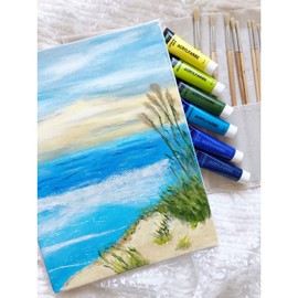 Stylex 35044 - Brush Set with 3 Flat Bristle Brushes in Sizes 8, 10 and 12, for Painting with Deck, Tempera, Watercolour, Oil and Acrylic Paints, Ideal for School